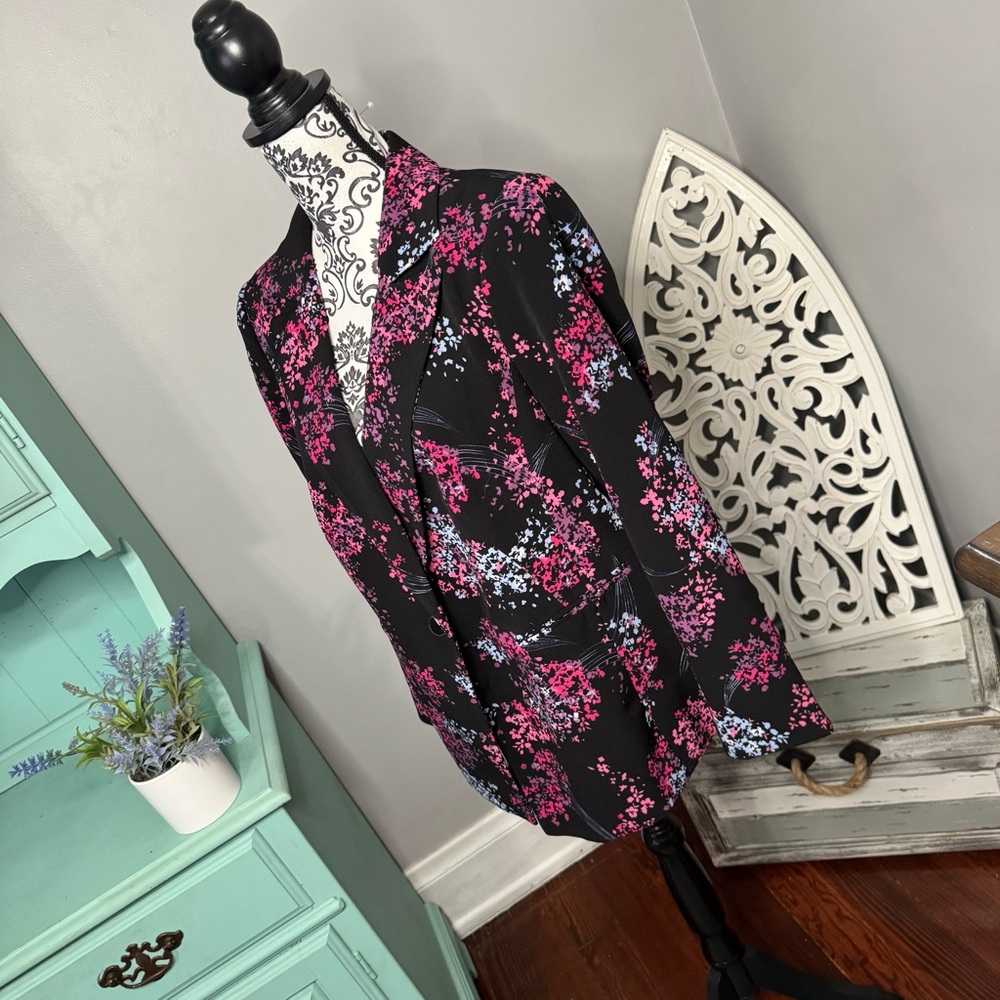 Lane Bryant The Bryant Boho Floral Crepe Blazer Suit Jacket Size 14P NWT - Picture 6 of 14